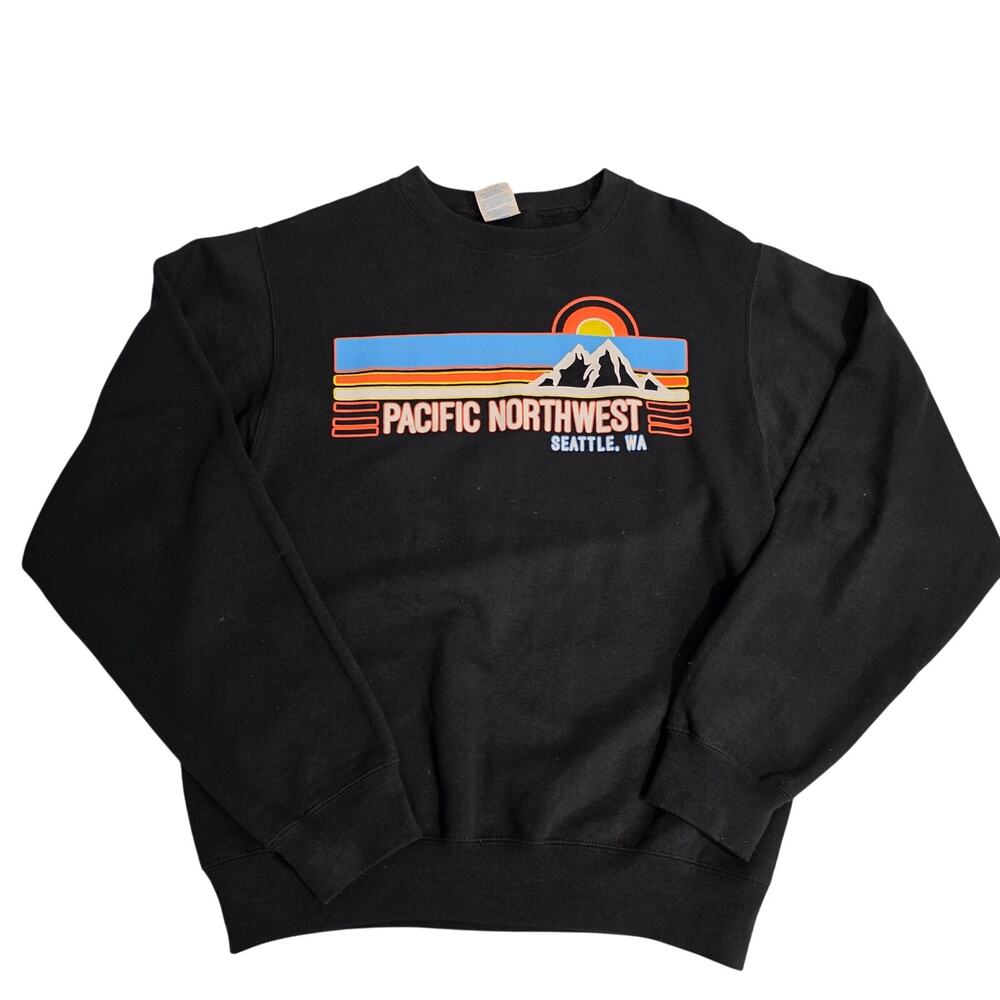 Pacific Northwest Seattle WA‎ Graphic Crewneck Sweatshirt Port & Company Small